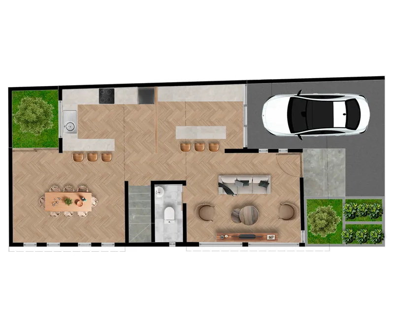 Vista del proyecto casa villa cardel